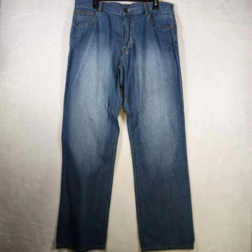 Ted Baker Jean Men's 36x34 Relaxed Fit Denim Button Fly Straight Leg Y2K‎